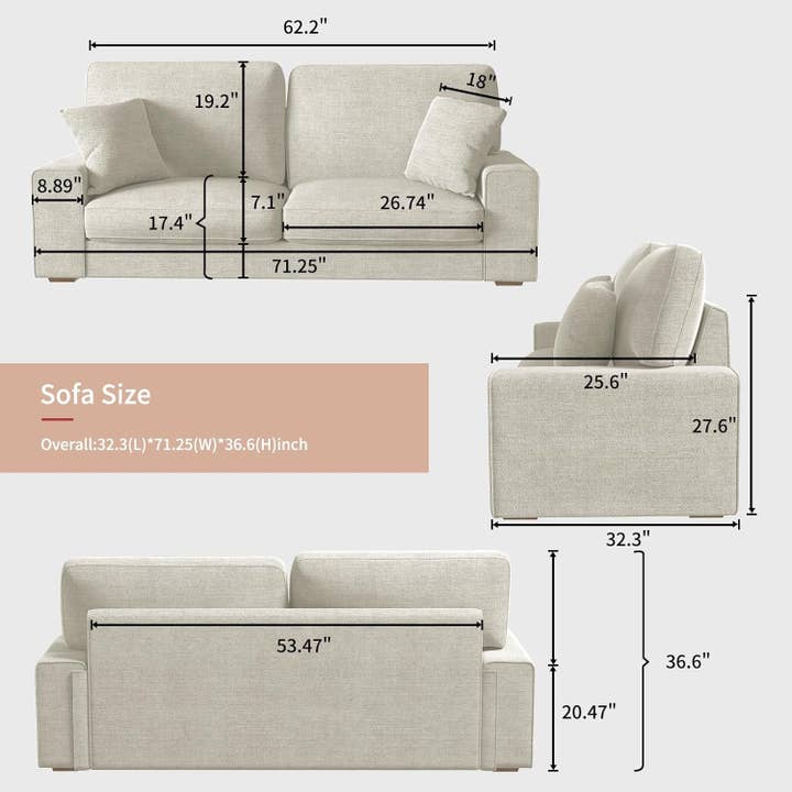 ShipItFurniture - Wholesale Sofa - Modern Beige Chenille Recliner Sofa for Living Room