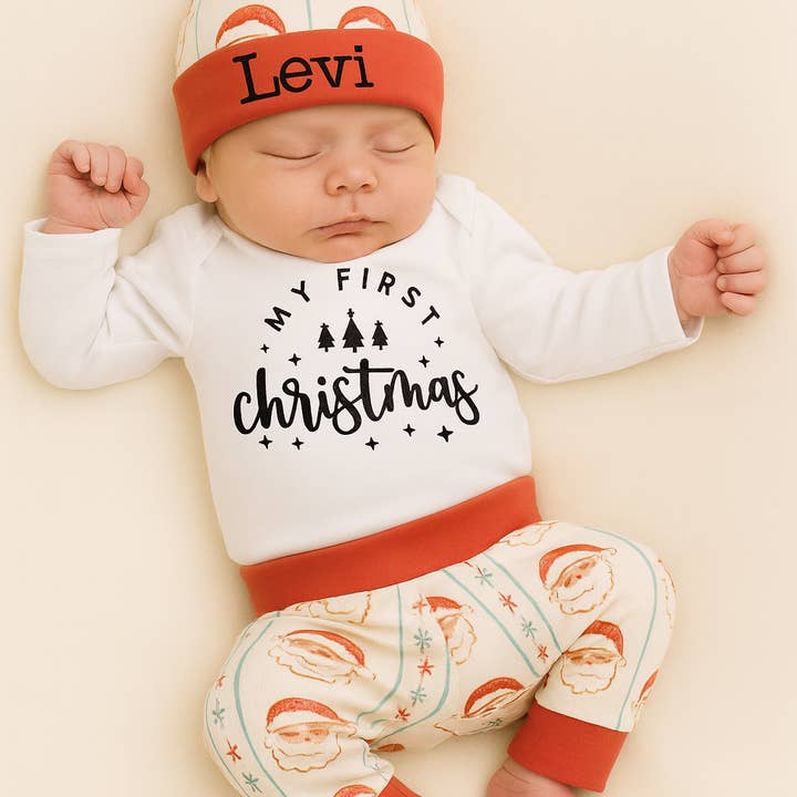 My First Christmas Vintage Santa Legging Set and other Purchase Wholesale custom santa hats. Free Returns & Net 60 Terms on Faire trending on Faire.