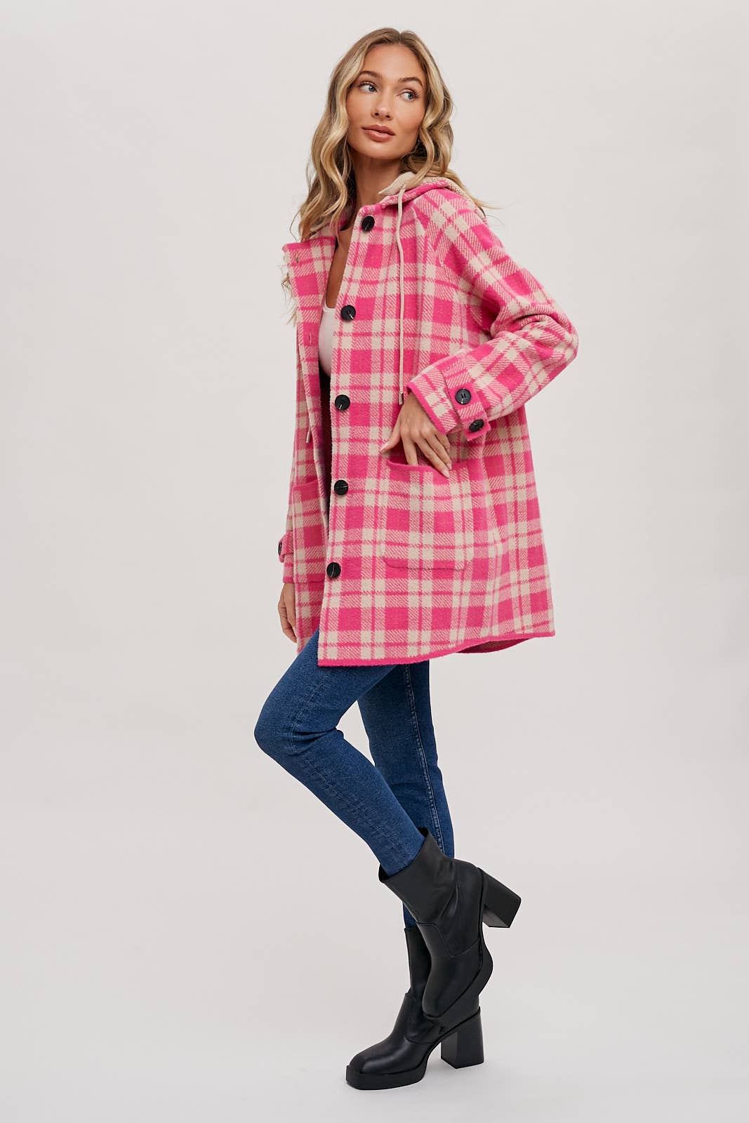 Bluivy - Wholesale Jacket - Women's - PLAID HOODIE JACKET6