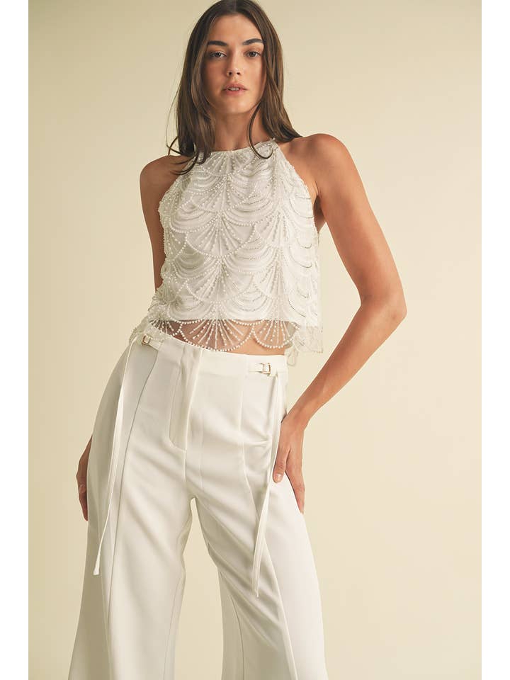 White Mermaid embellished Top for wholesale on Faire1