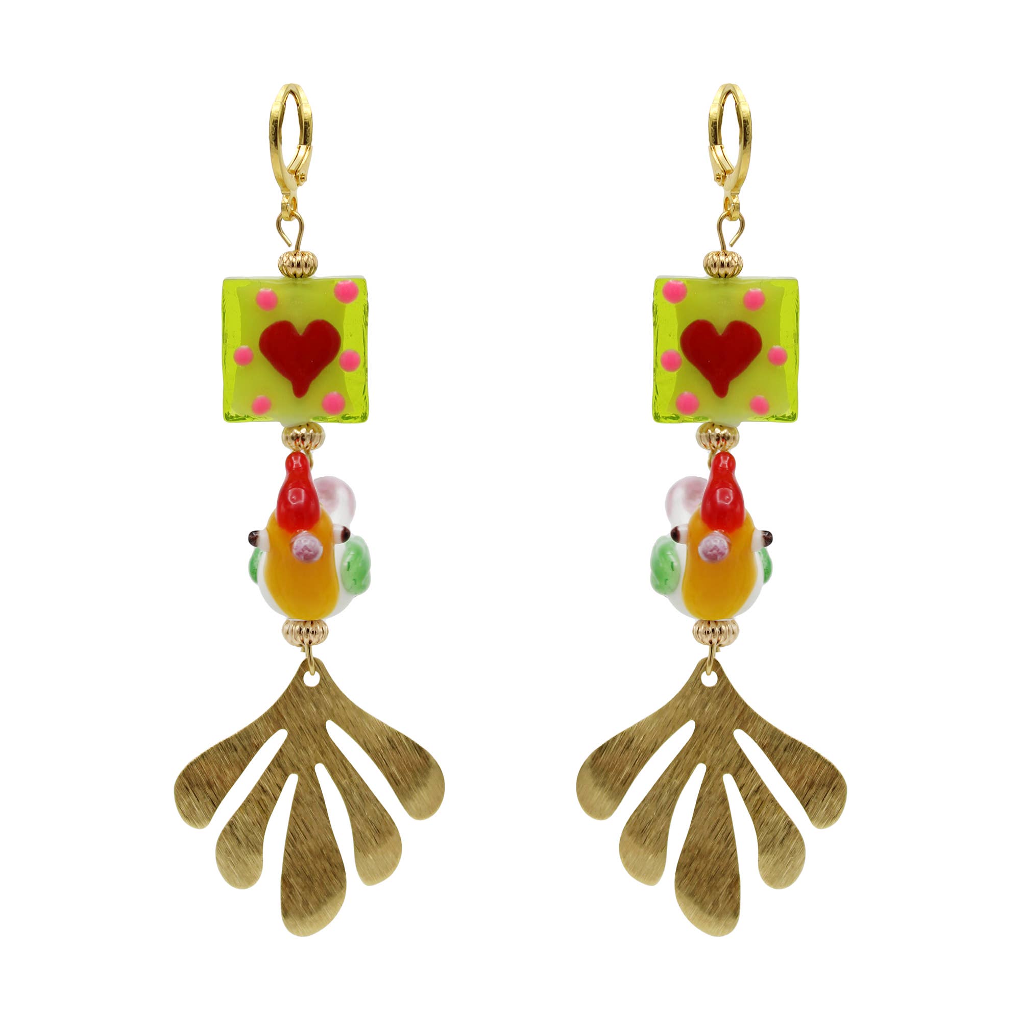 Midnight Foxes Studio – wholesale Hängande örhängen – Kärlek fågel örhängen2