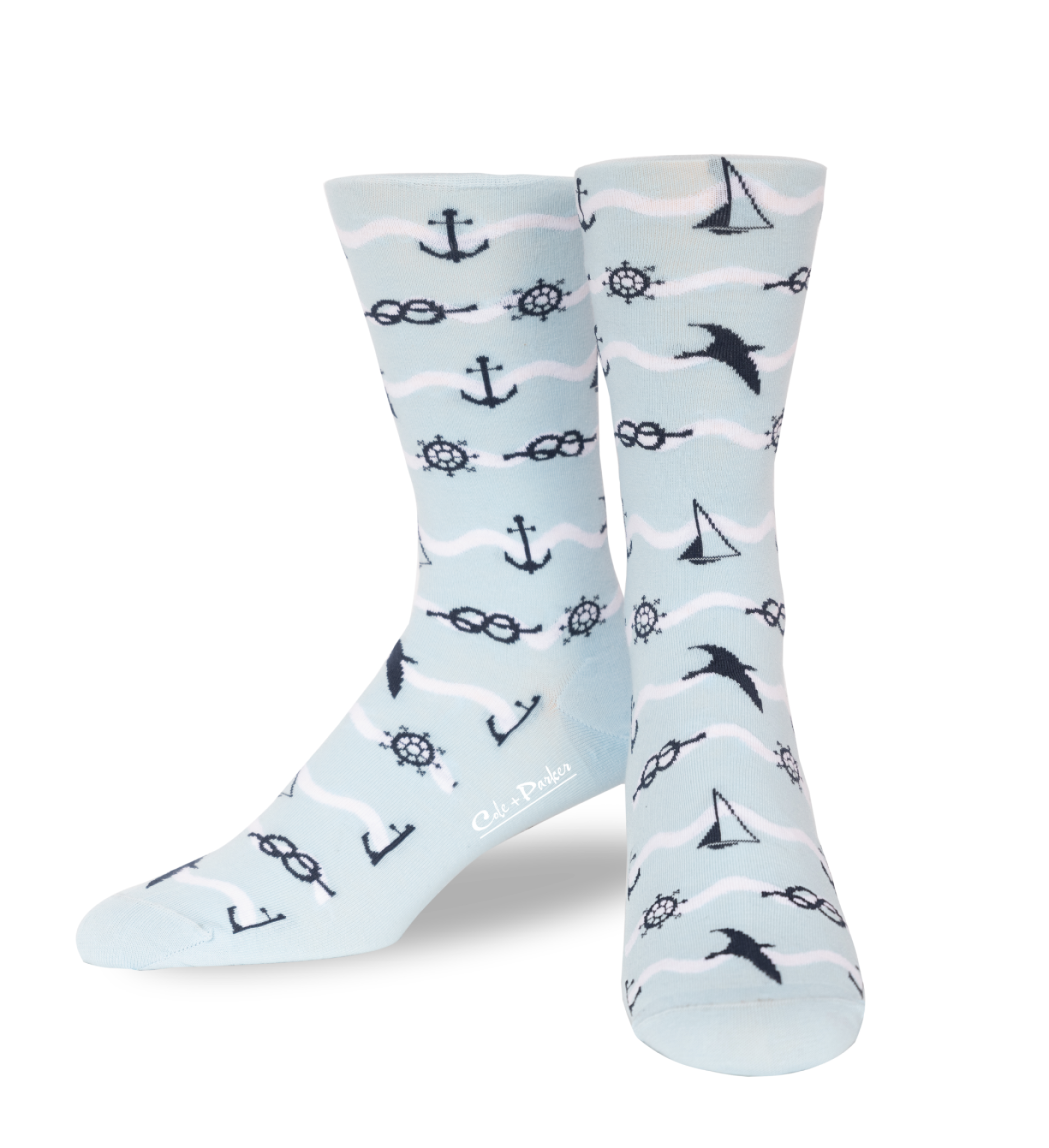 Cole + Parker - Wholesale Socks - Men's - SAIL AWAY Baby Blue (1198)0