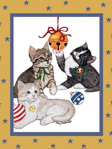 Cats Kitty Bells Hanukkah Cards Pack of 10 for wholesale by Pipsqueak Productions