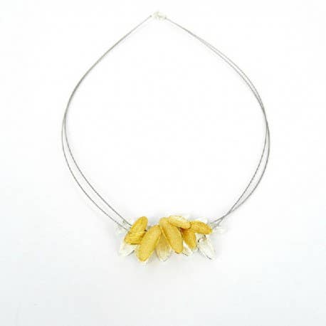 Collana in acciaio placcato oro e argento per la vendita all'ingrosso da parte di Korczynski Design Jewellery