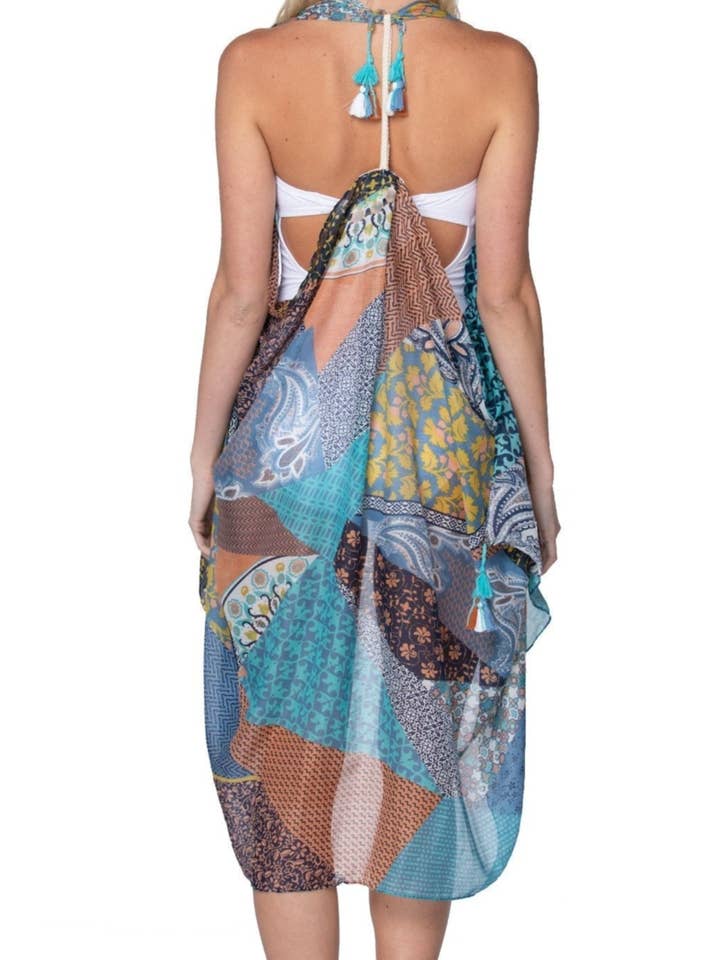 Multi Free Spirit Weste mit Picknick-Patchwork-Print in mehreren Farben für den Großhandel auf Faire