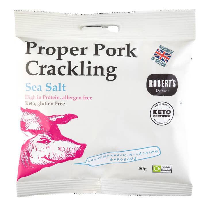 Robert’s Dorset - Wholesale Puffed snack - Proper Pork Crackling – 50g Bags9