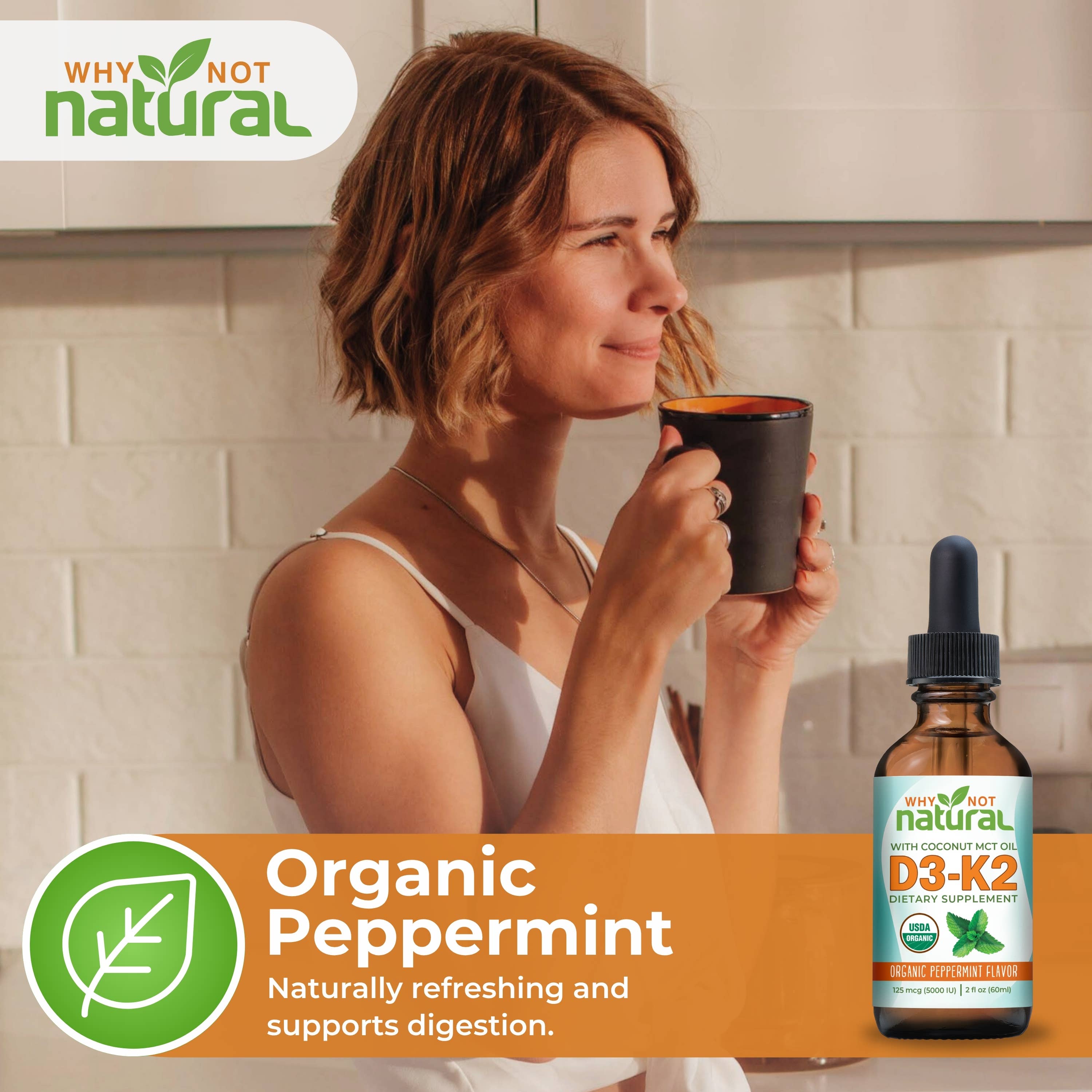 WhyNotNatural - Wholesale Oral Supplement/Vitamin - Organic Vitamin D3 Liquid Drops with K2 (MK-7)6