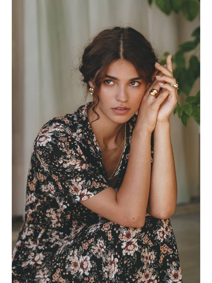 Floral Print Étoile Midi Dress for wholesale on Faire