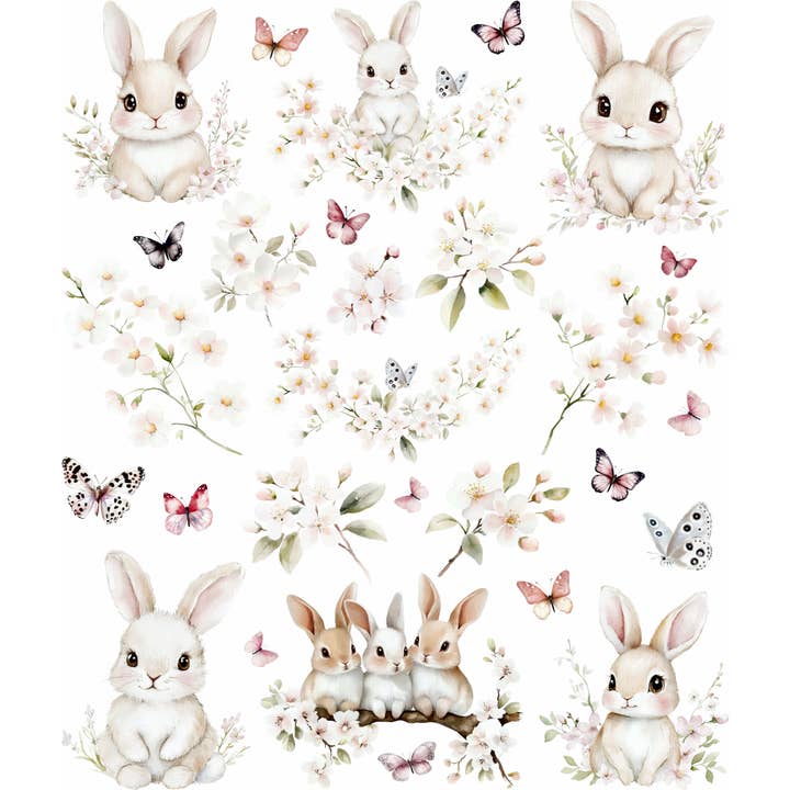 Easter Bunnies | Decoupage Rice Paper | 2x A3 sheets for wholesale by Craft Kreatively