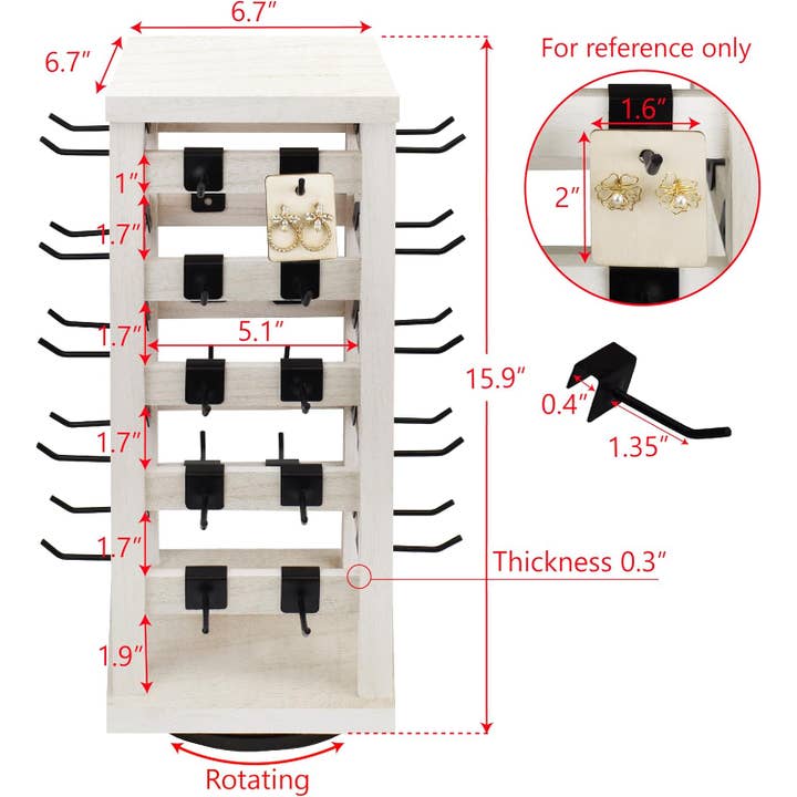 Papersalt - Wholesale Displaystandaard/case voor retailer - Draaibare Aanrecht Sleutelhanger/Sieraden Display (Verstelbaar)2