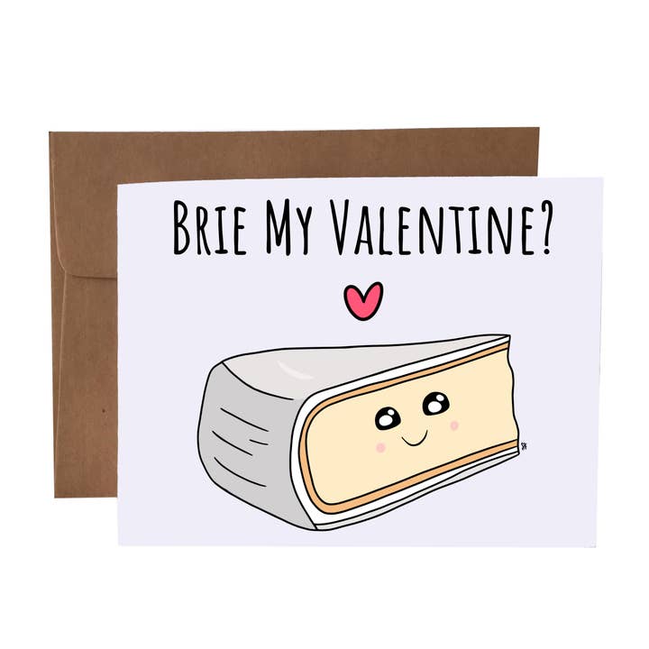 SKP ink - Wholesale Valentine's Day Card - Brie My Valentine | Cheese Pun Valentine's Day Greeting Card
