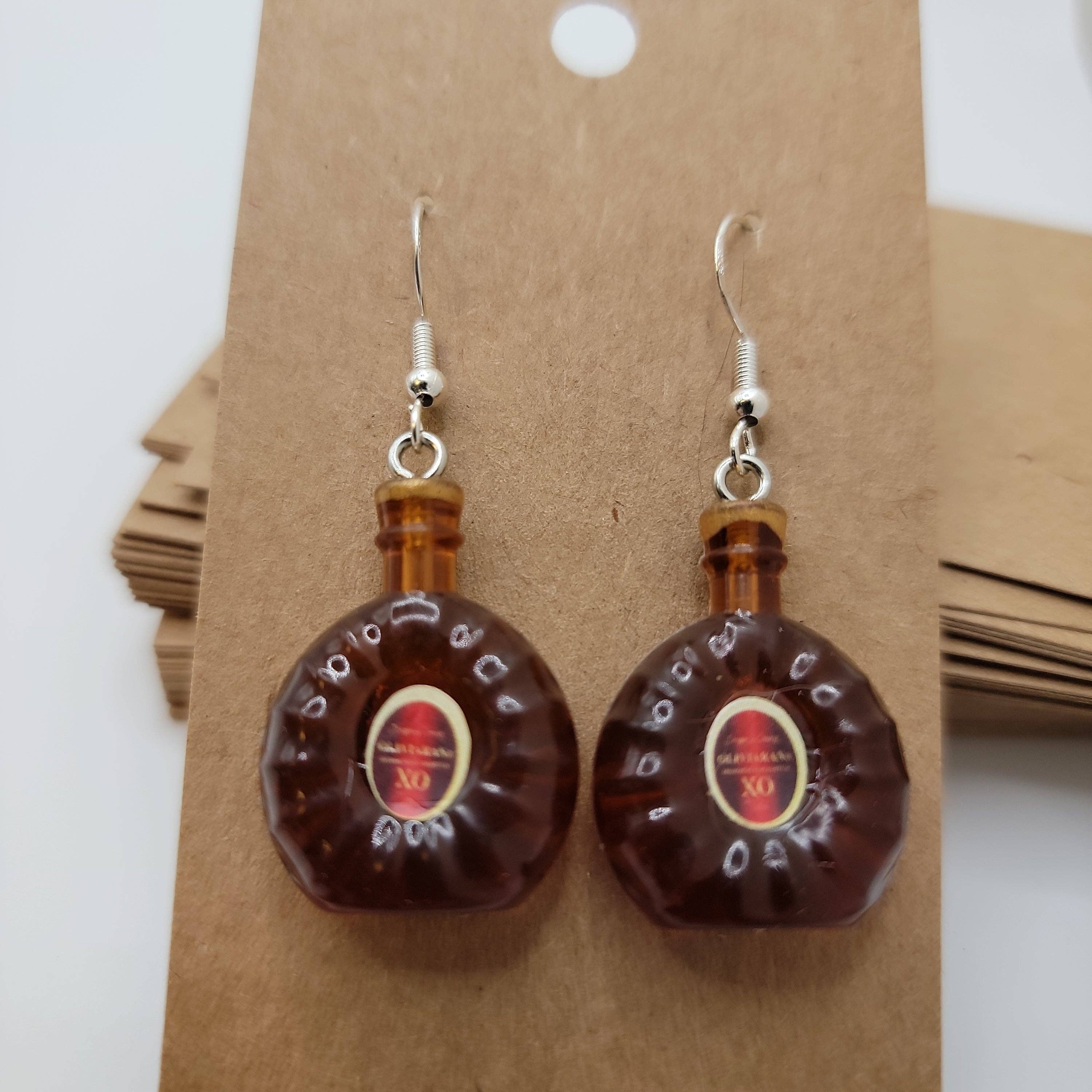 S and E Hobbies and Collectables - Wholesale Dangle Earrings - Cognac XO Drink Earrings0