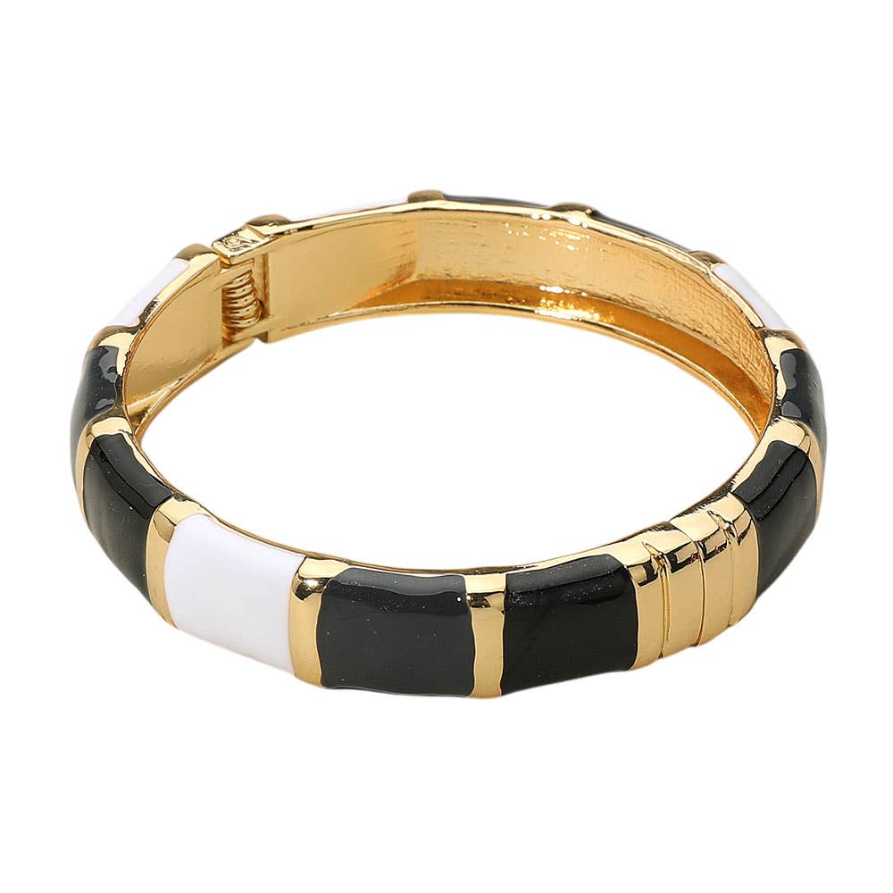 Sensibling Corp. - Wholesale Bangle Bracelet - Enamel Bamboo Hinged Bangle Bracelet
4