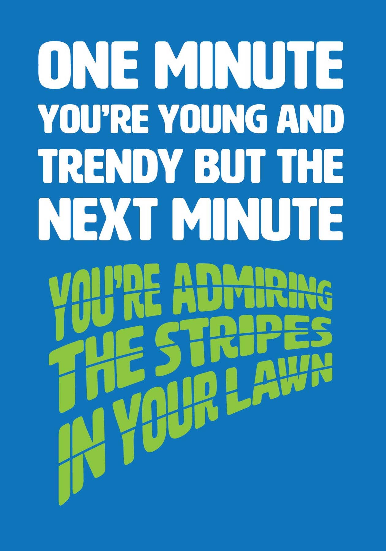 VERSED AID - Wholesale Birthday Card - Lawn stripes | Funny birthday / any occasion card for him1