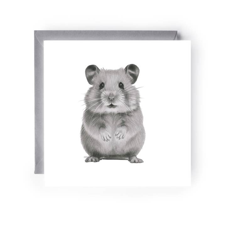 Hand-Drawn Hamster Greeting Card – Perfect for Animal Lovers for wholesale by Libra Fine Arts