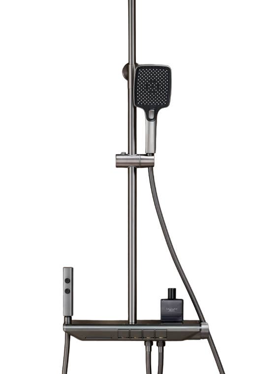 Lucas thermostatic shower column with LED display for wholesale by PAVAO STUDIO