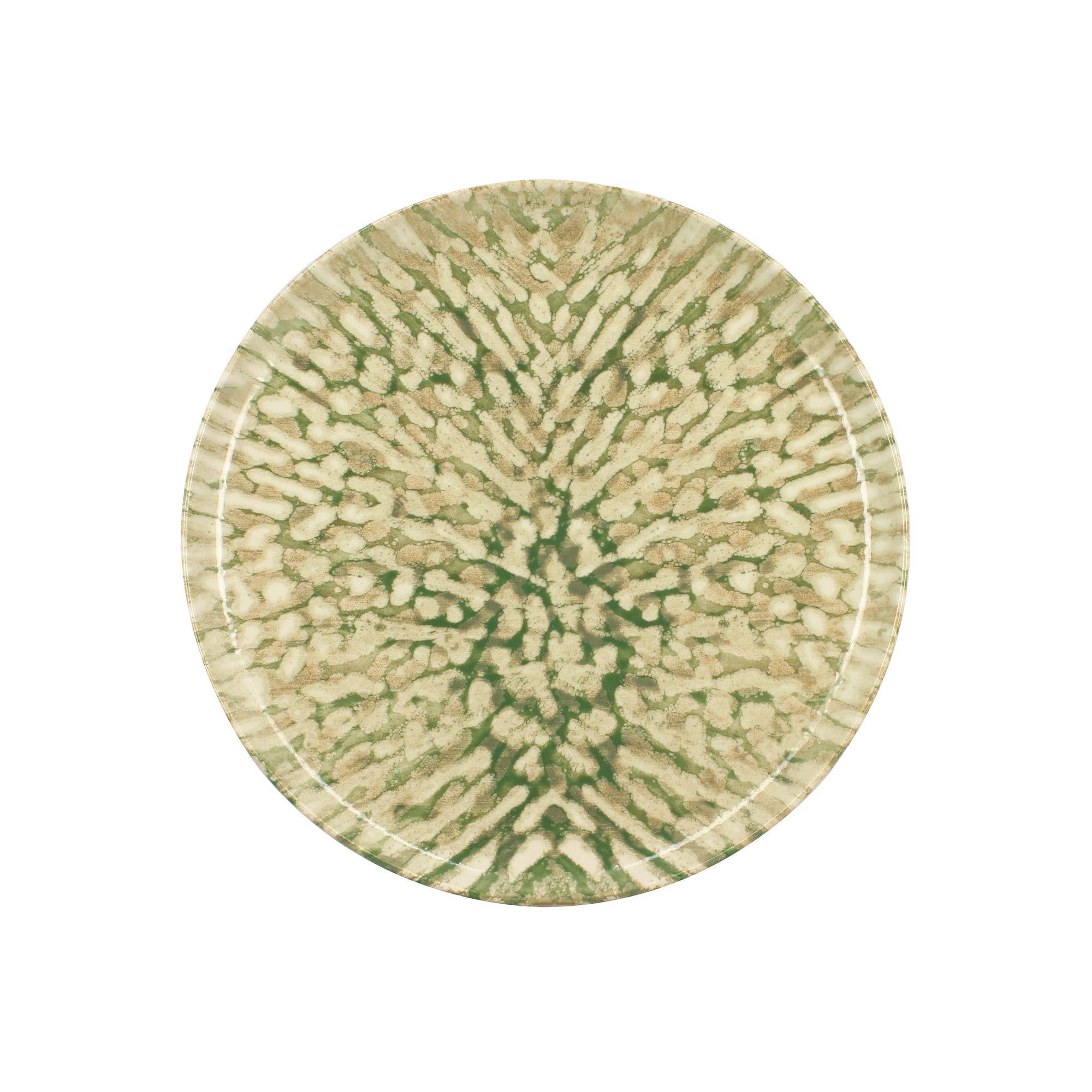 Novastyl - Wholesale Dinner Plate - JADE flat plate 26cm in green and beige stoneware1