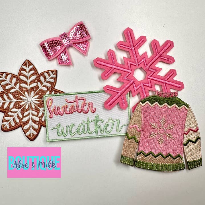 Aloe and Milk Boutique - Wholesale Patch - Christmas Snowflake patch, snowflake, christmas patches4