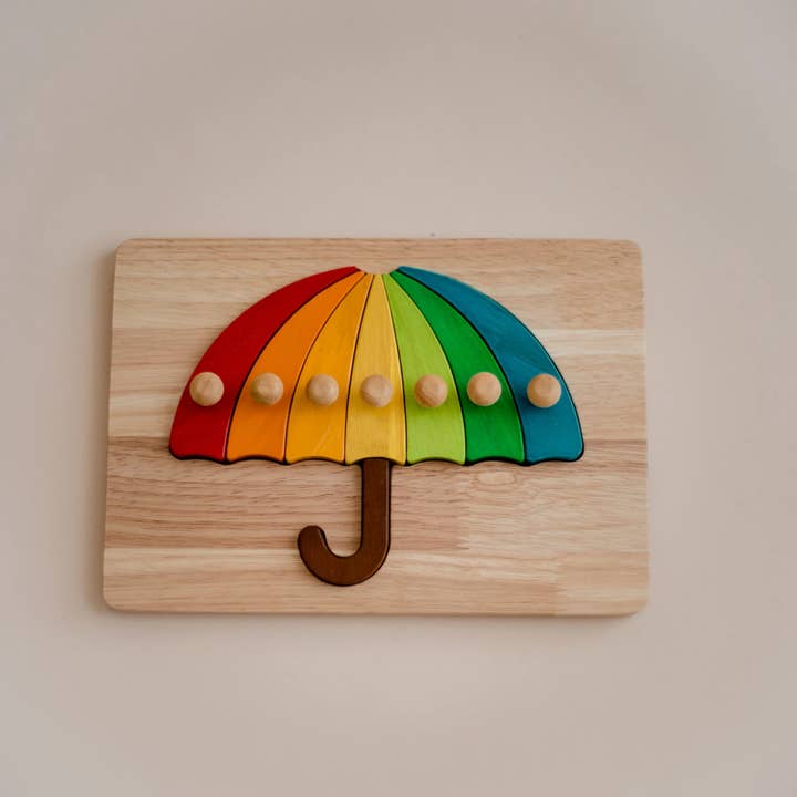 QToysUSA - Vendita all'ingrosso Giocattolo in legno - Bambini - Puzzle a ombrello colorato