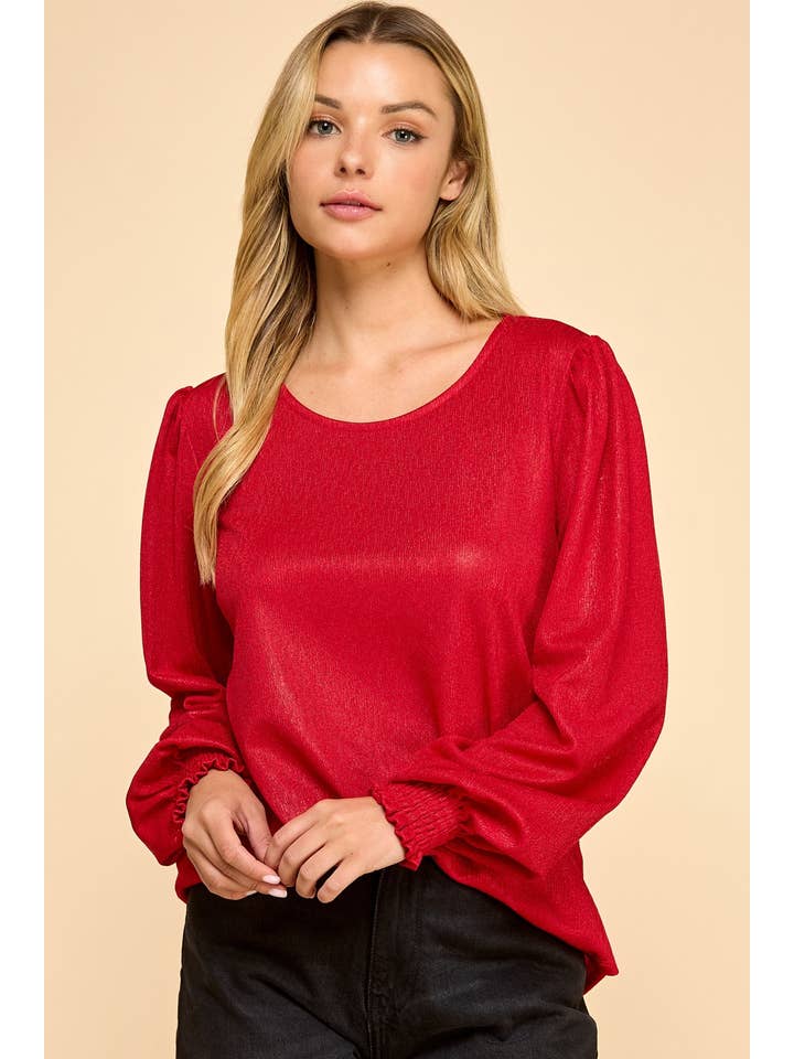 Vanilla Monkey - Wholesale Blouse - Women's - Champagne Shimmer Long Sleeve Blouse4