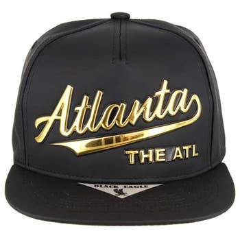 SM172 Atlanta,Matte Pu Black snapback cap for wholesale on Faire0