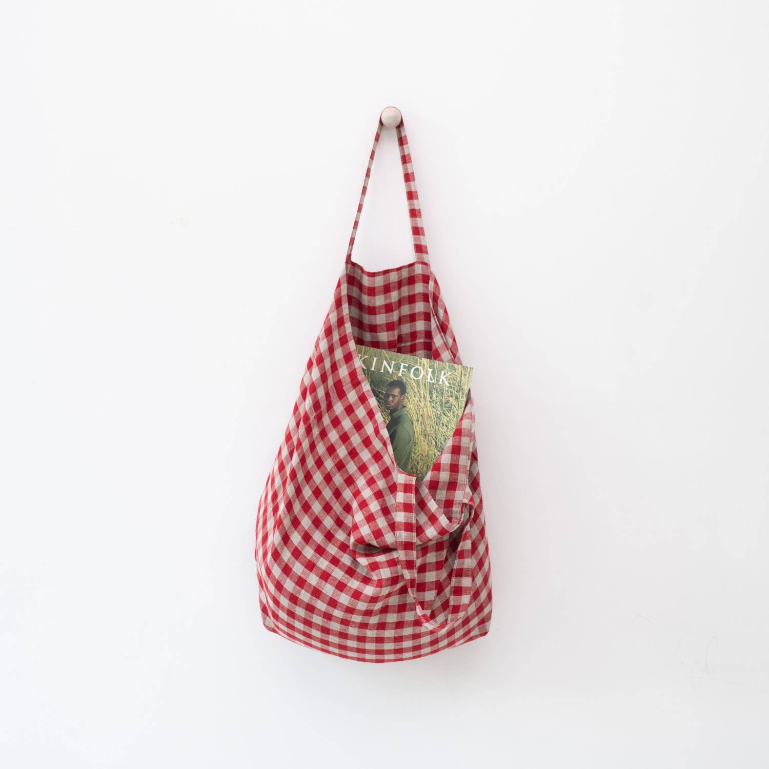 Linen Tales (We cover U.S. import duties) – wholesale Tote bag – Unisex – Red Gingham Linen Big Bag1