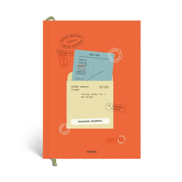 Guided Reading Journal, A5 Hardcover - Library Card   for wholesale by Papier