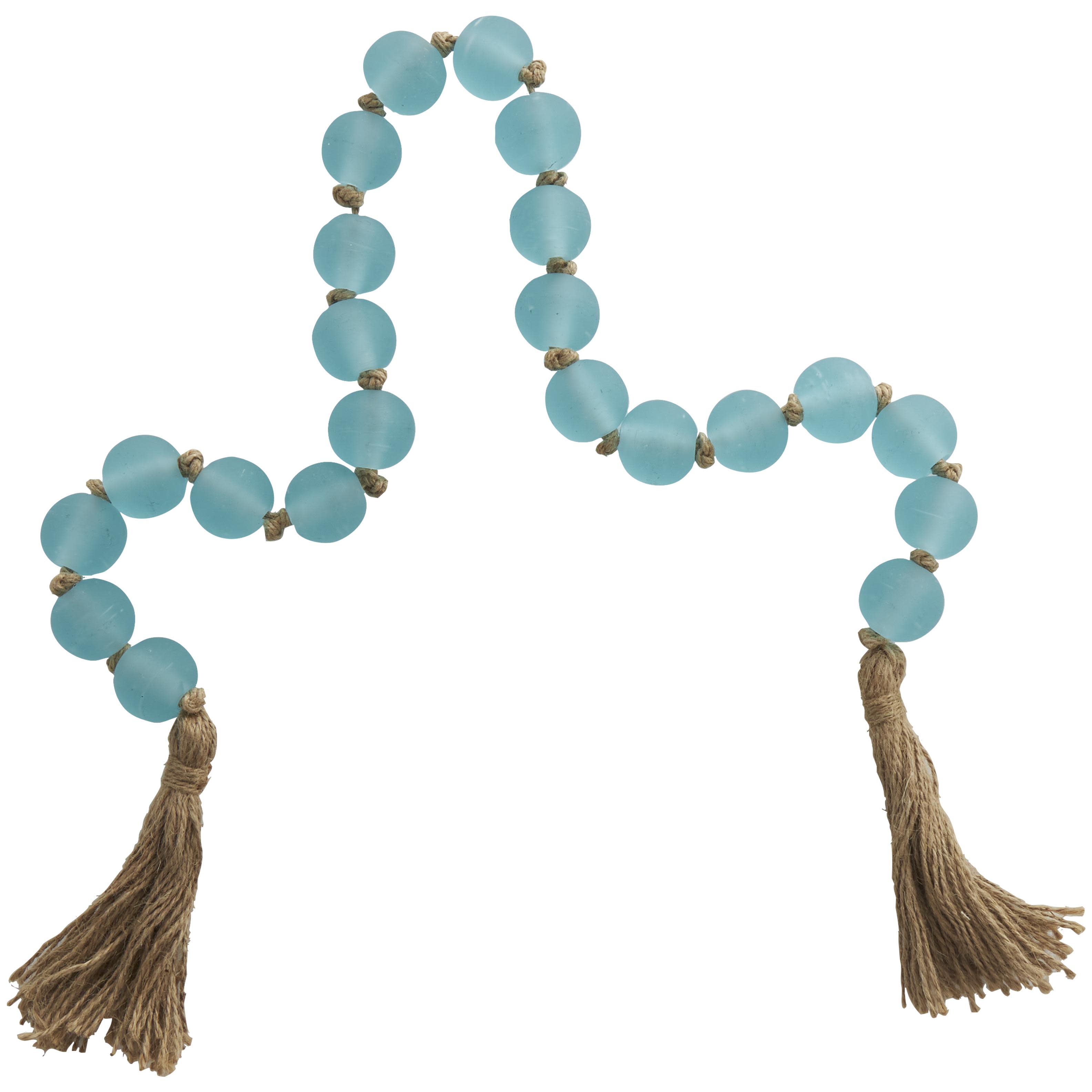 Import Corner - Wholesale Bunting/Garland - A-73580: GLASS BEADED GARLAND FROSTY SKY BLUE 45"L3