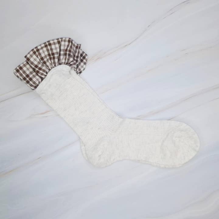 Ellison+Young - Wholesale Socks - Women's - Oh So Chic Plaid Ruffle Top Socks3