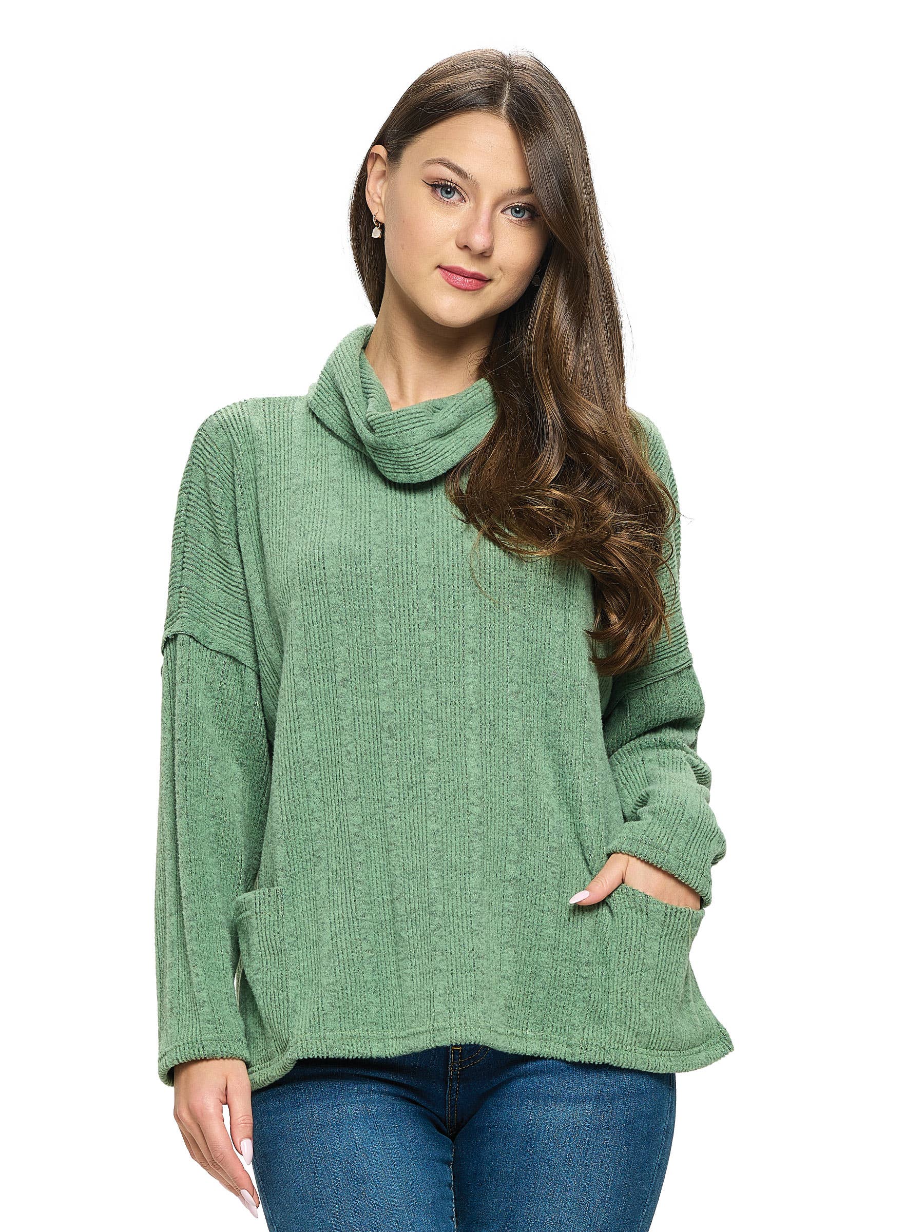 Yak & Yeti - Wholesale Tunic - Women's - SALE Top Turtle Neck Ribbed Oversized (Regular Price $17)4