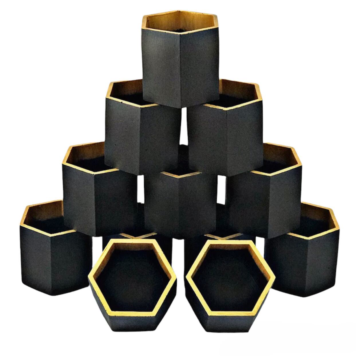 Luxdecor6 – wholesale Candle holder – 30cl Handmade Empty Candle Jars Black Gold 10.5oz Vessels0