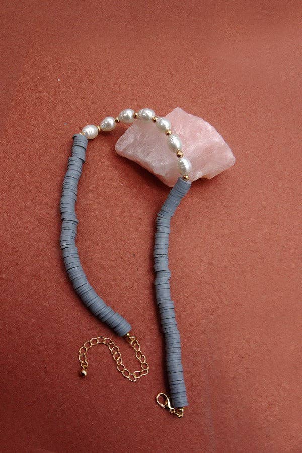 JOSSLYN by wall to wall - Wholesale Beaded/Pearl Necklace - HEISHI DISC BEAD PEARL NECKLACE | 51N20709371