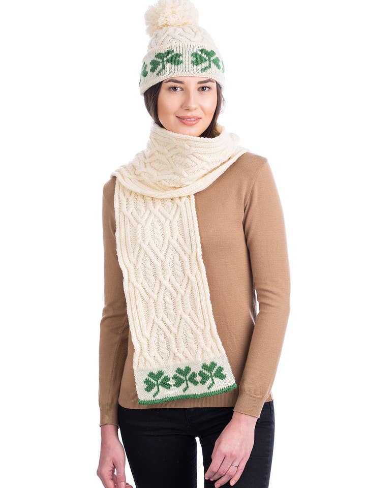 Bufanda de lana Aran Tree of Life para venta al por mayor de Saol