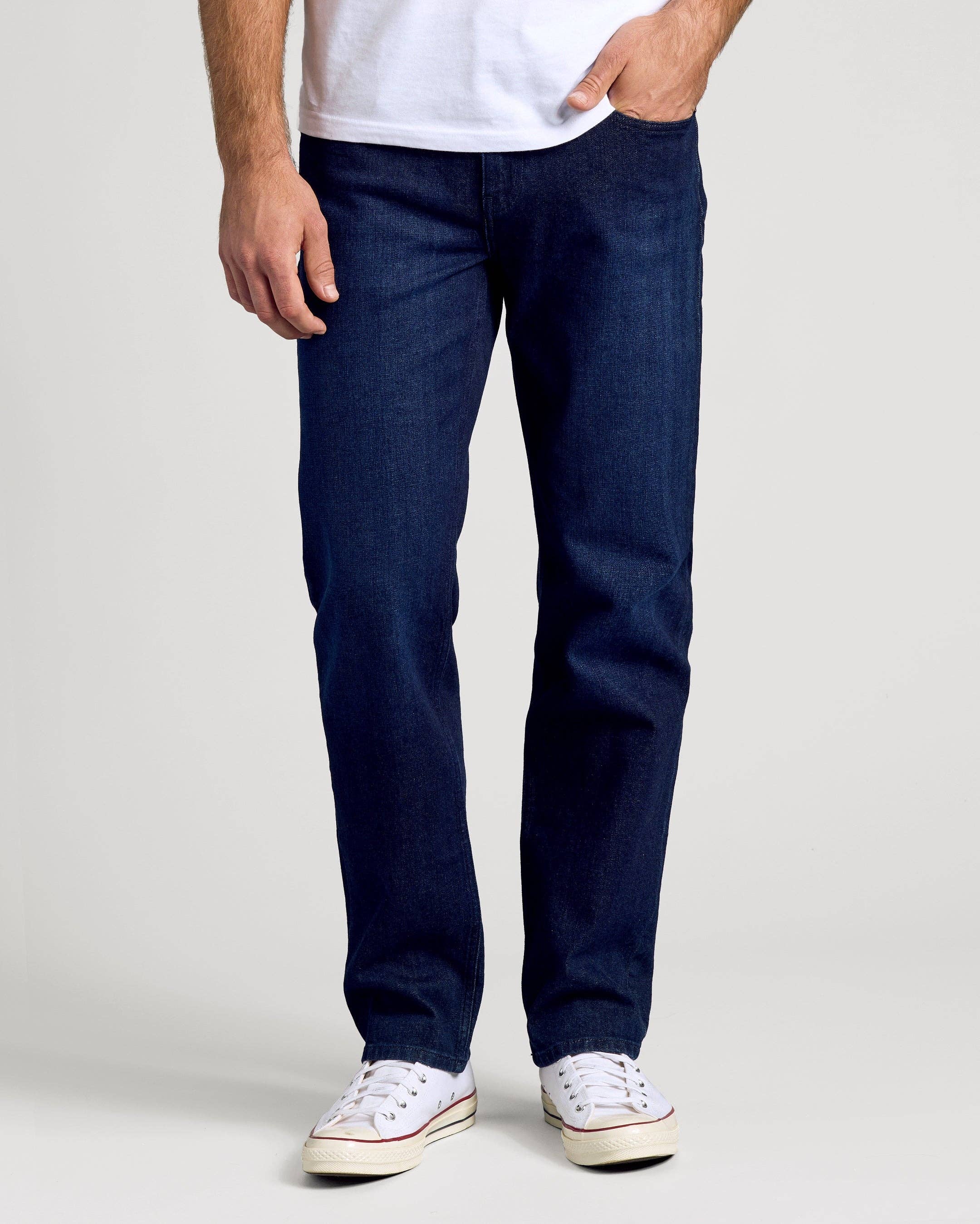 True Classic - Wholesale Jeans - Men's - Indigo Rinse Straight Authentic Denim Jeans
