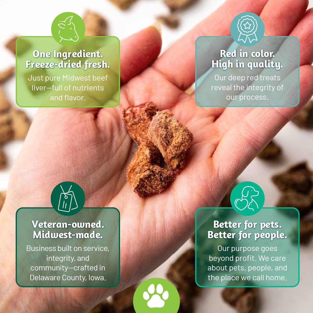 Simplified Freeze Dried - Wholesale Pet Treats - Dog - Iowa's Own All Natural Pet Treat Raw Freeze Dried Beef Liver3
