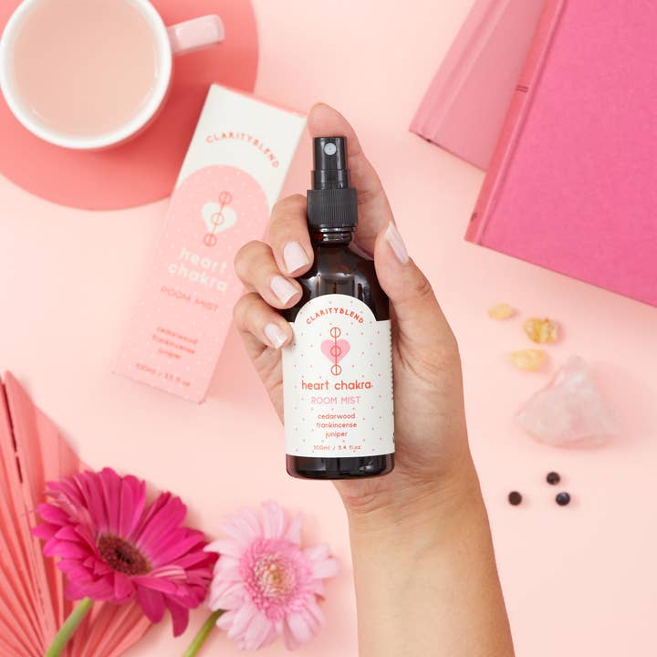 Heart Chakra Aromatherapy Room & Pillow Mist for wholesale by Clarity Blend Aromatherapy