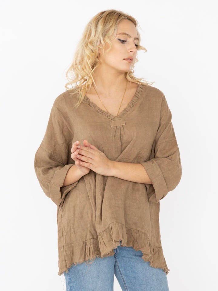 100% LINEN blouse 688168 for wholesale by la maison des fibres naturelles