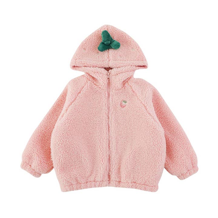 Strawberry Plush Hoodie for wholesale by Little Grey
