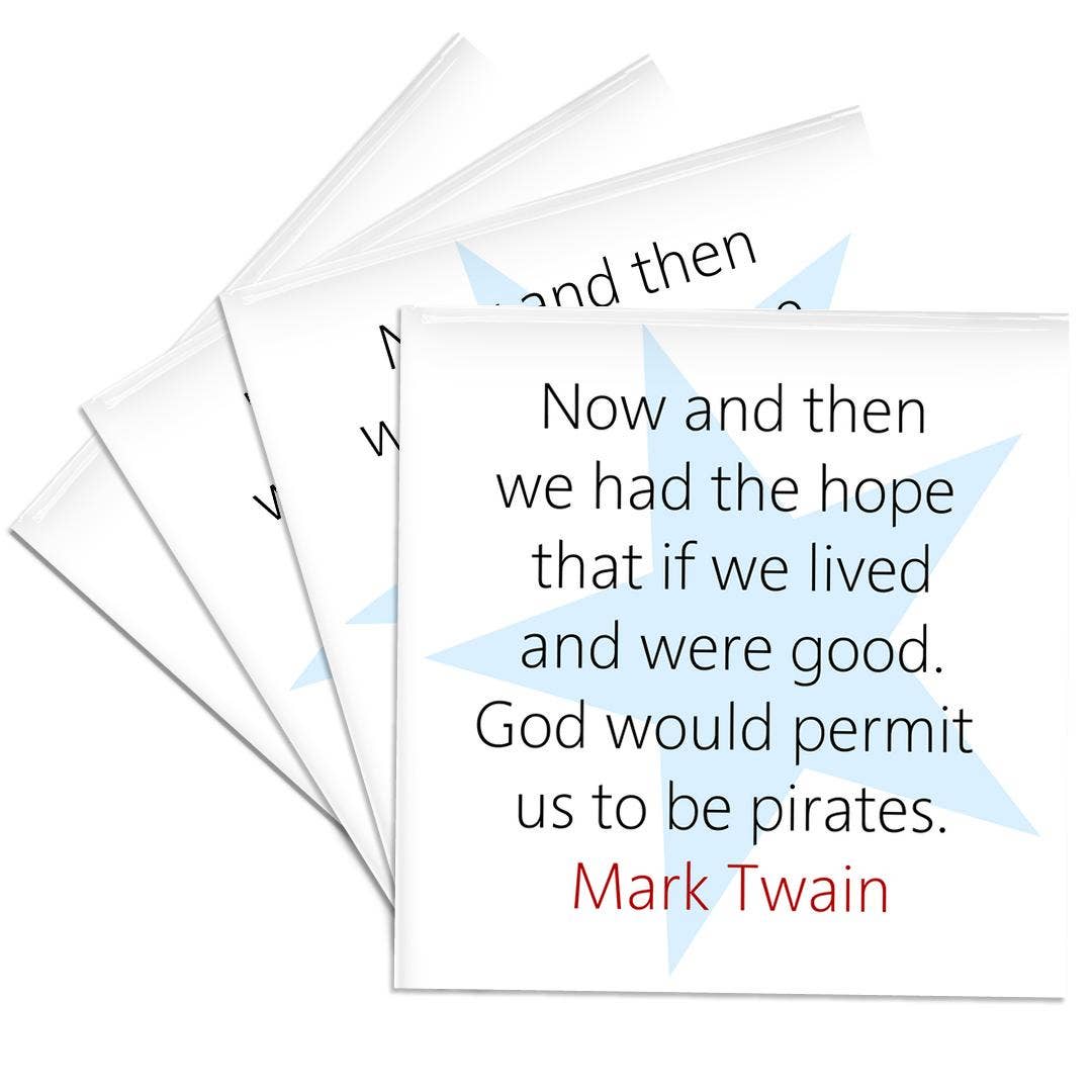 3dRose - Vente Sous-verre - 3dRose, Citations de Mark Twain - De temps en temps, nous avions l'espoir, Dessous de verre0