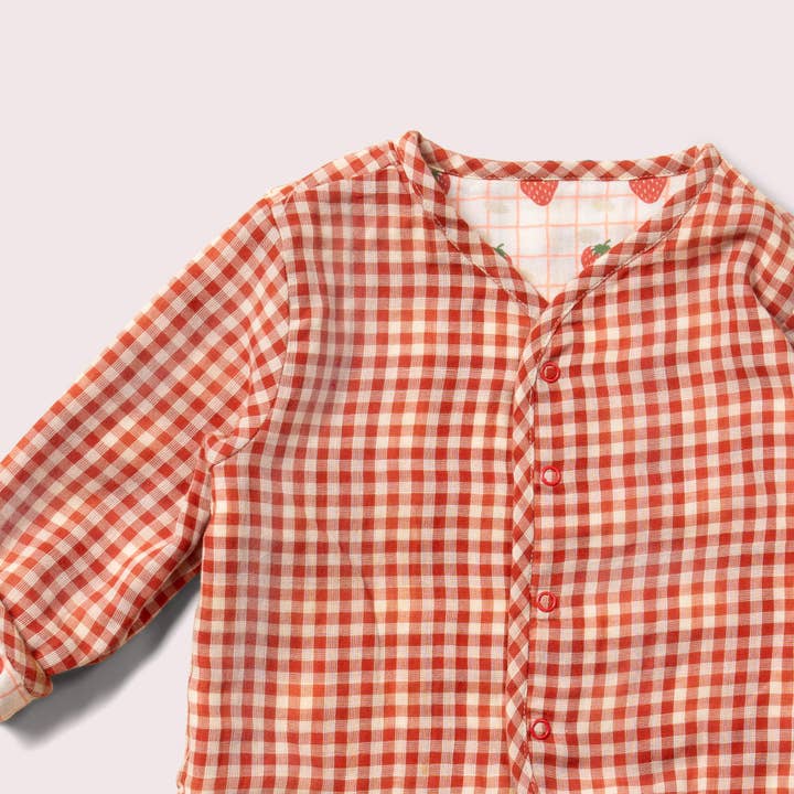 Strawberry Days Reversible Collarless Spring Jacket for wholesale on Faire8