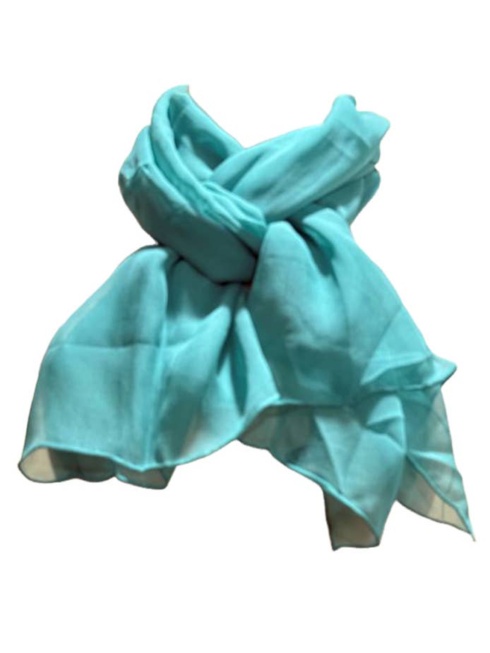 Green Silk Chiffon Scarf(D010G) for wholesale by J & X