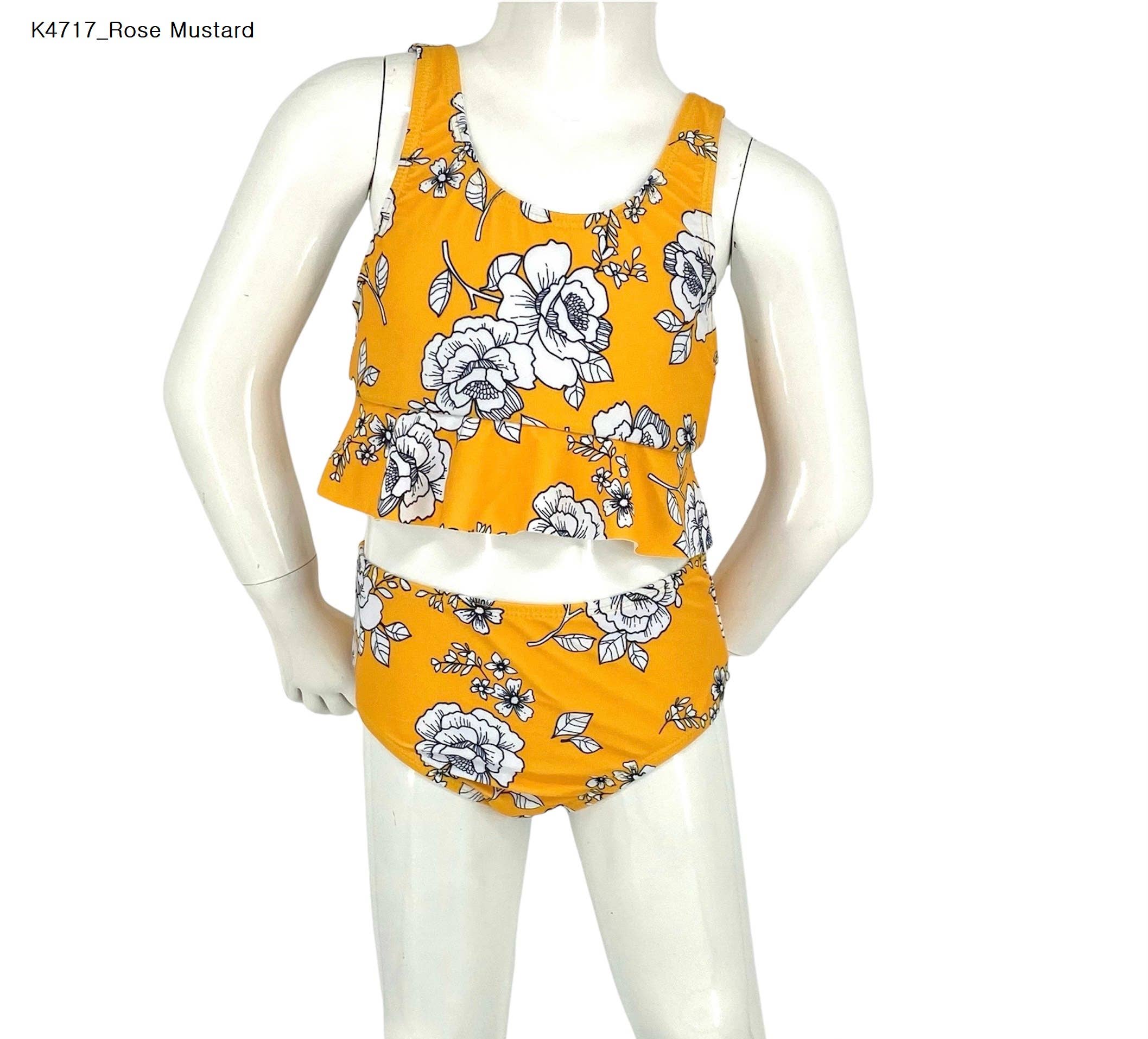 MARINA WEST SWIM – wholesale Baddräkt i två delar – barn – Sport-bh tankini 2 st -Rose Senap