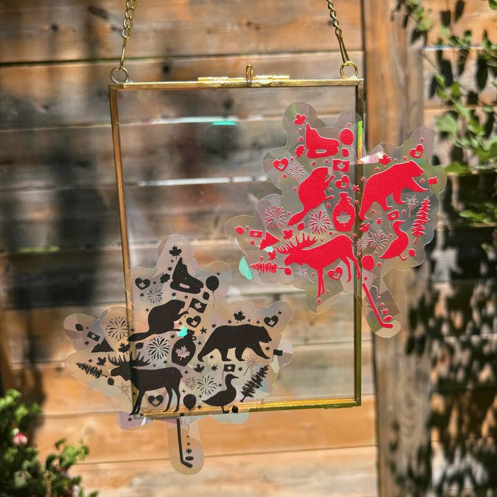 Maple Leaf Suncatcher Sticker for wholesale by My Sparkling Emporium