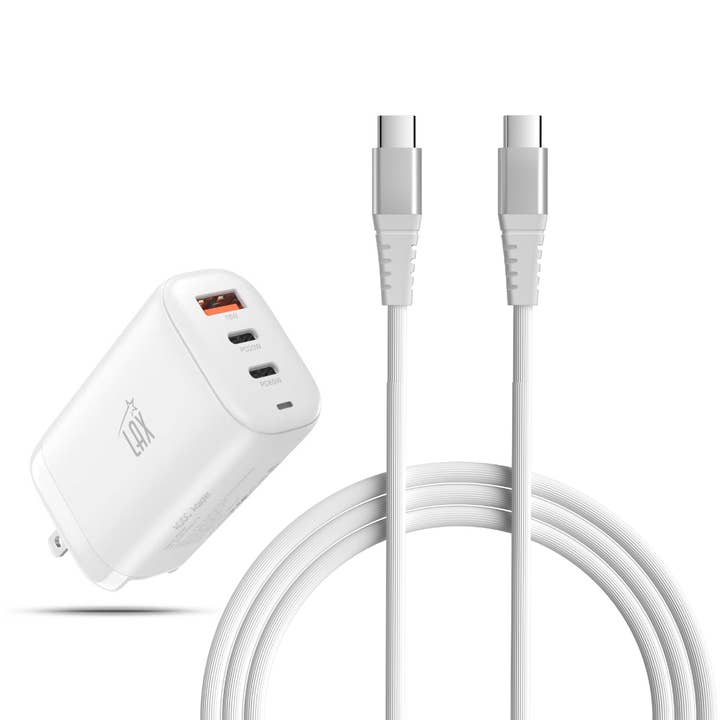 USB-PD 65 W snelle wandoplader met 3A USB-C-kabel/retailpakket voor wholesale door LAX Gadgets
