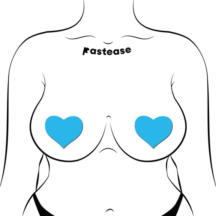 Pastease® - Wholesale Nipple Pasties - Women's - Heart: Glow-in-the-Dark Neon Heart Pasties Nipple Covers13