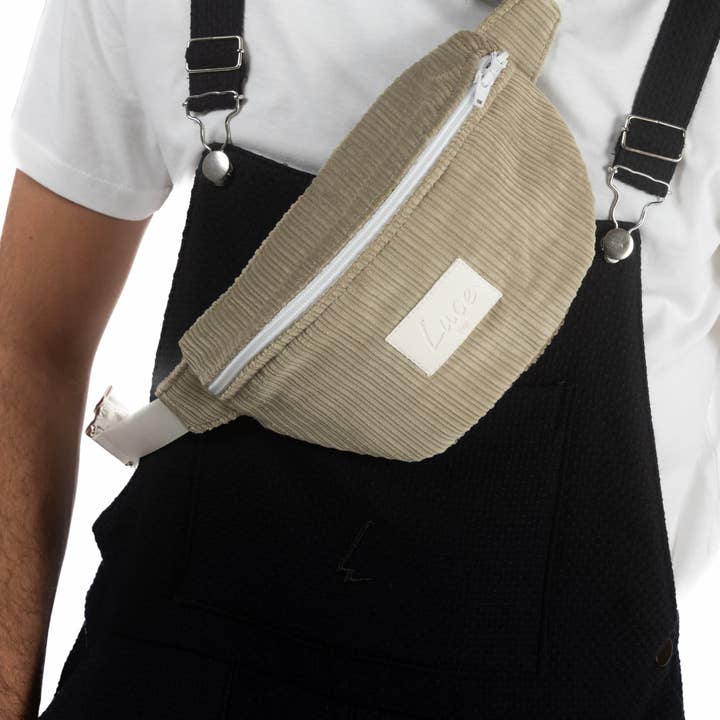 Riñonera JUJU de terciopelo caqui para venta al por mayor de Luce Wear