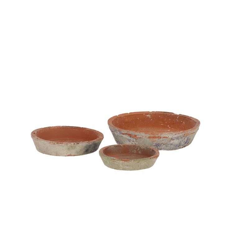 Esschert Design USA - Wholesale Plant Pot - Aged Terracotta Set of 3 Round Saucers for AT011