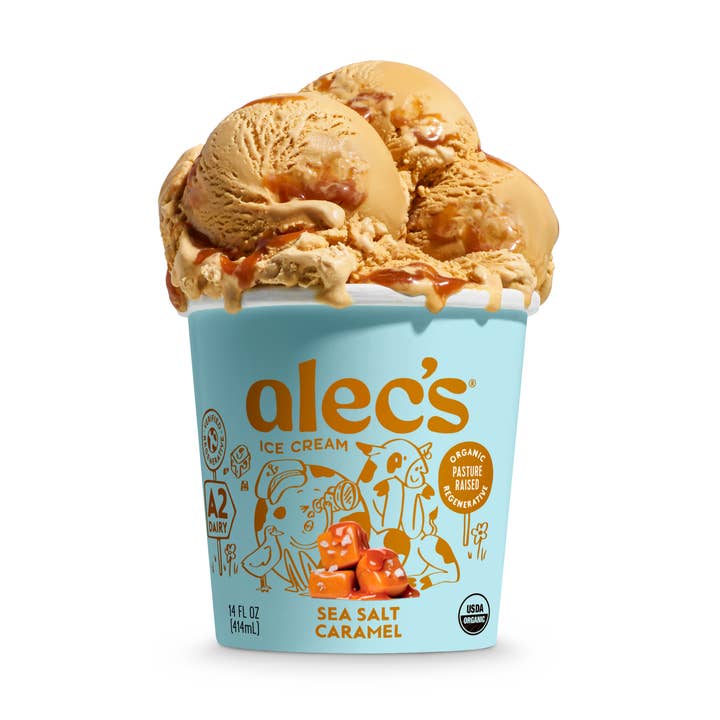 Alec's Ice Cream - Wholesale Ice Cream/Sorbet - Sea Salt Caramel Organic A2 Ice Cream