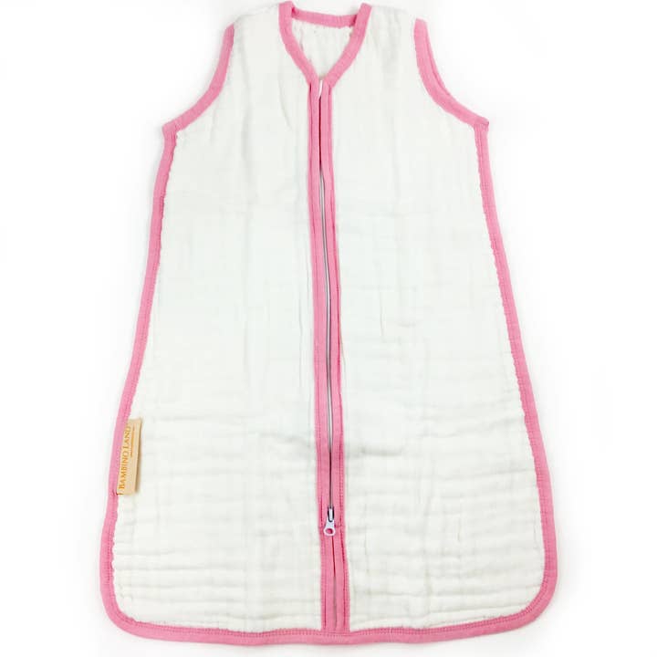 White with Pink Trim - Sleeping Bag (fits 3-9 months) for wholesale by Bambino Land