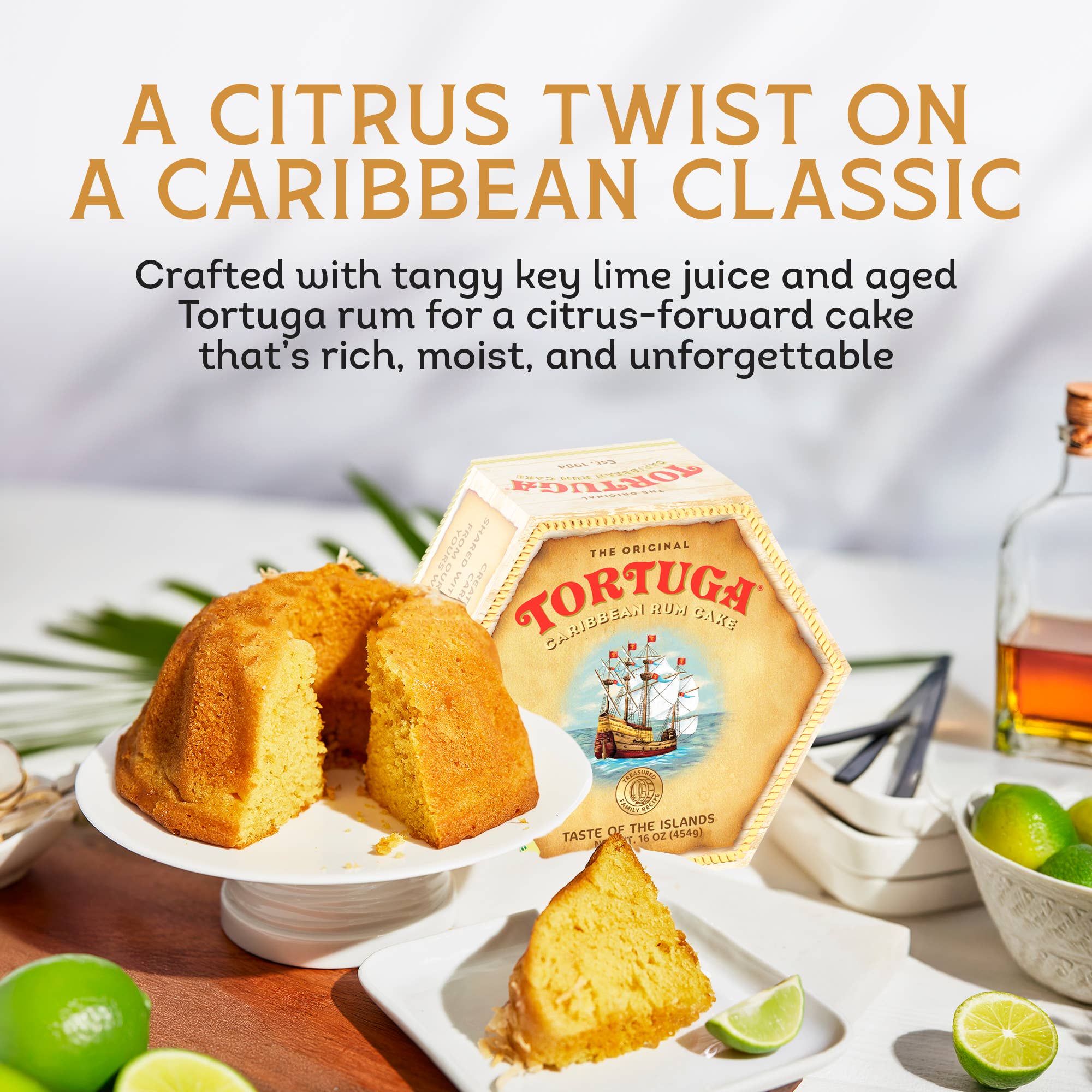 Tortuga Spirit Cake Company - Wholesale Cake - Key Lime Rum Cake-4oz2